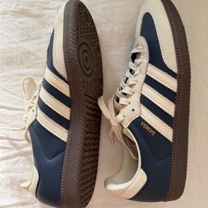 Adidas Samba Navy and Cream Sneakers